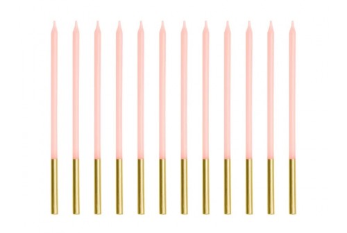 bougies roses et gold x 12
