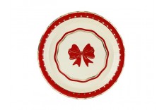 Assiettes noeud rouge & or