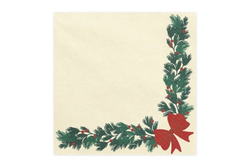 Serviettes guirlande de Noël x 20