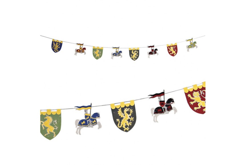 Chevaliers et dragons décoration suspendre bannière anniversaire médiévale fête