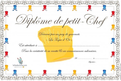 Diplômes de petit Chef