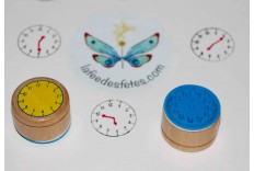 Tampon éducatif horloge en bois