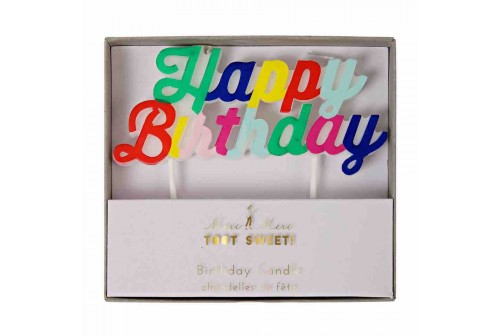 Bougie Happy Birthday multicolore