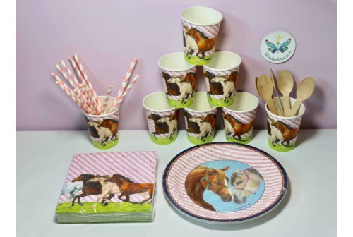 Kit Anniversaire Filles Amis Des Chevaux Vaisselle Jetable En Carton Kit Anniversaire Filles Amis Des Chevaux Vaisselle Jetable En Carton
