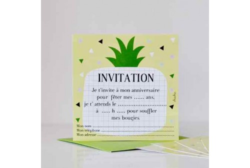 Invitation Pour Les Anniversaires De Filles Theme Ananas De Chacha Invitation Pour Les Anniversaires De Filles Theme Ananas De Chacha