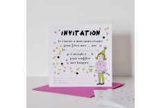 Invitaiton rétro filles Chacha