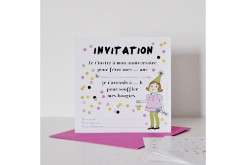 8 cartes d'Invitation thème FOOT Chacha - Anniversaire sportif enfants