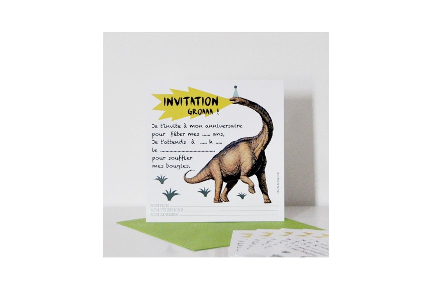 8 cartes d'Invitation thème FOOT Chacha - Anniversaire sportif enfants