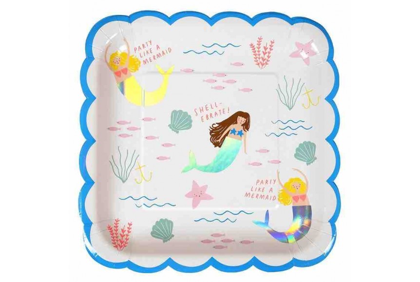 Meri Meri Assiettes en carton thème licorne - fête de filles
