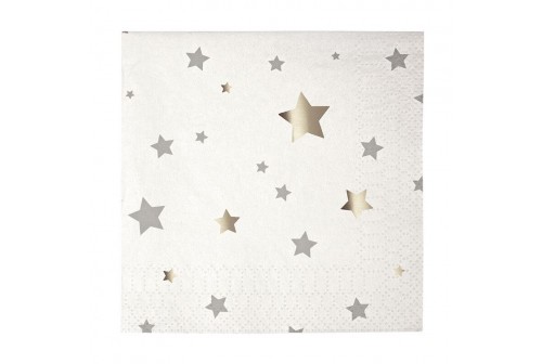 Serviettes Mix and Match étoile argent