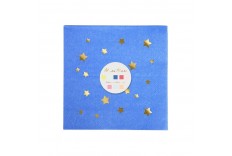 Serviettes multicolores étoiles dorées