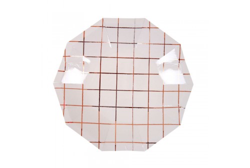 Petites assiettes carreaux rose or