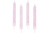 10 bougies roses à paillettes