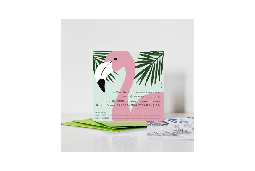 Invitation Anniversaires De Filles Theme Flamant Rose De Chacha