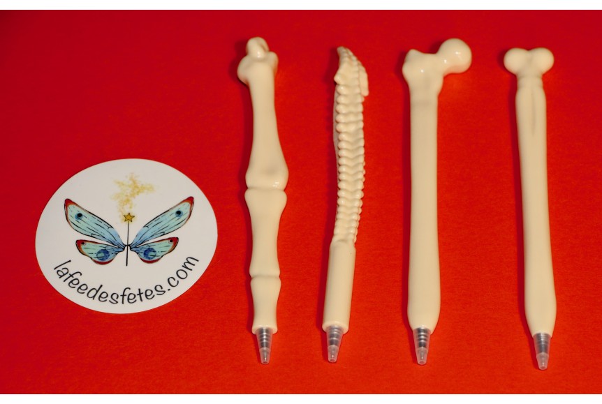 Stylo à bille en forme d'os du corps humain - cadeau fêtes d'enfants