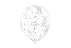 Ballon confetti argent - Set de 3 ballons