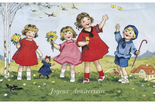Carte Anniversaire Enfant Retro Joyeux Anniversaire De Ludom Edition