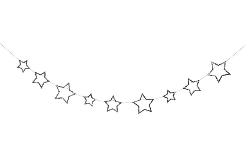 Guirlande Noël : étoiles autocollante argent 20mm - Mercerine