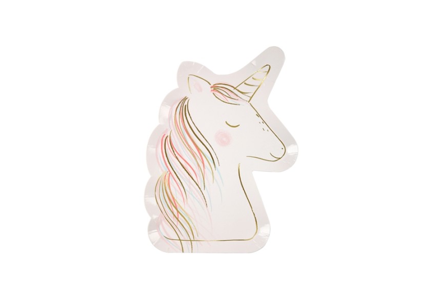 Meri Meri Assiettes en carton thème licorne - fête de filles