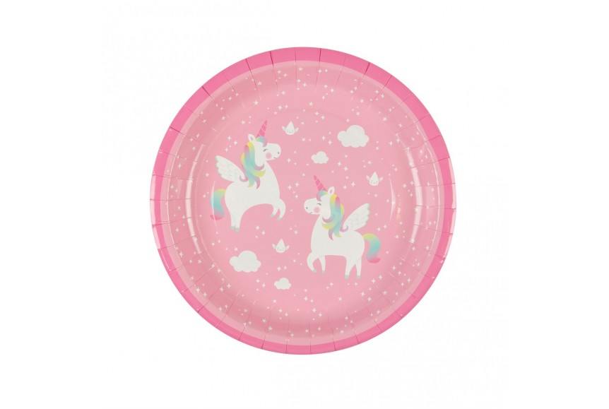 8 Assiettes Licorne Arc en ciel Saas & belle - anniversaire de filles