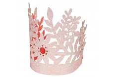 8 couronnes de princesse pailletées roses