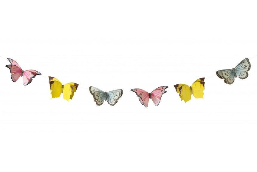 Guirlande Papillons 3d Deco De Fete De Filles Et Anniversaire De Fee
