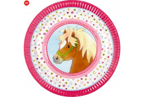 Kit Anniversaire De Filles Theme Poney Vaisselle Jetable En Carton