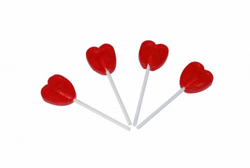 1 Sucette Coeur Rouge/Blanc 60g - Fraise - Annikids