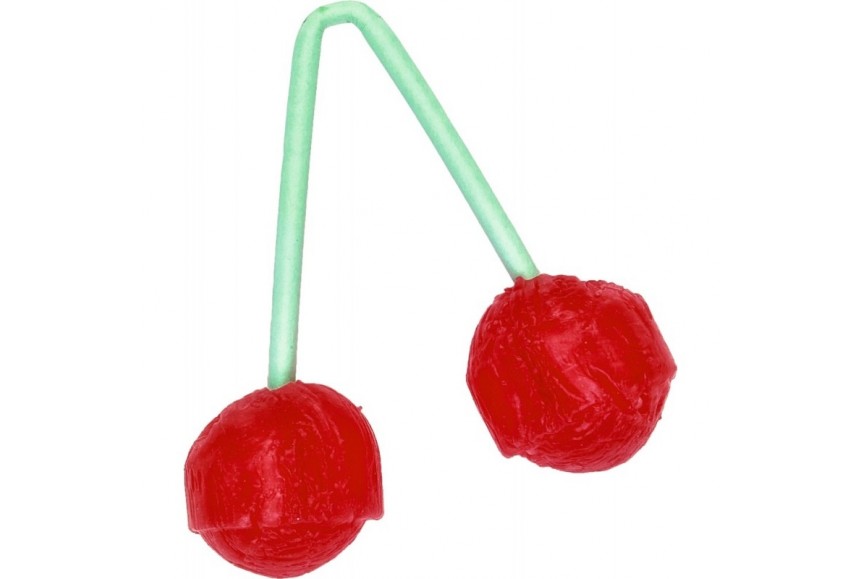 Sucette en forme de 2 cerises goût cerise - Bonbon anniversaire enfant