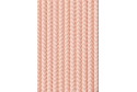 25 pailles à chevrons rose et blanc