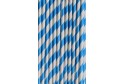 25 pailles de couleur bleues et blanches