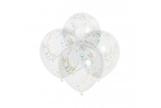6 Ballons confetti multicolores