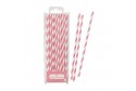 30 pailles blanche & rose