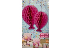 2 Ballons fuchsia nid d'abeille