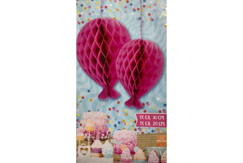 2 Ballons fuchsia nid d'abeille