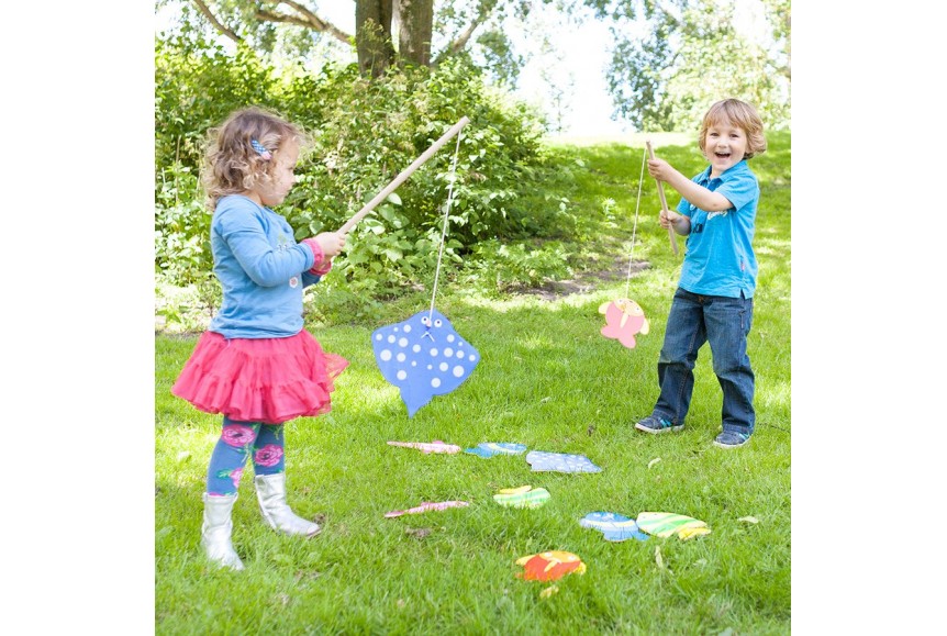 Jeu de pêche à la ligne enfants - Jeu d'adresse en bois fêtes kermesse