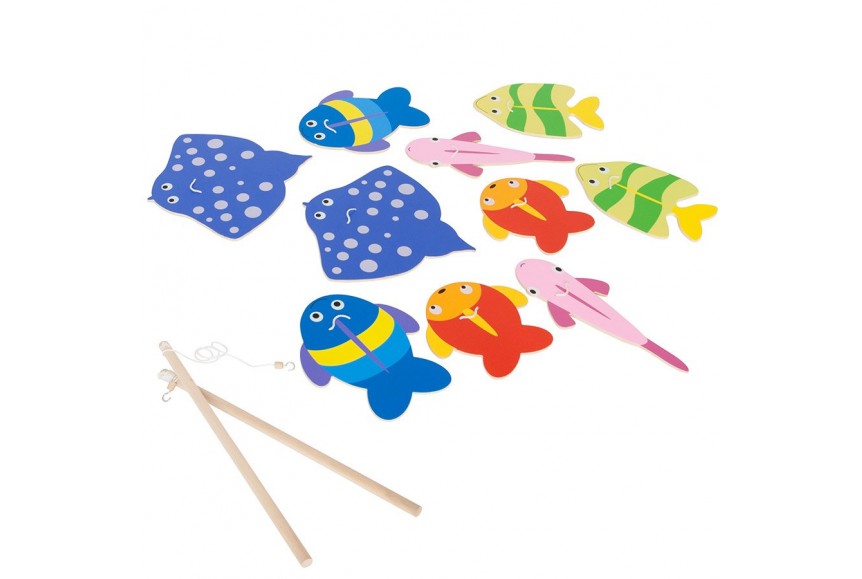 La pêche aux crabes tout en bois - Jeu de pêche à la ligne enfant