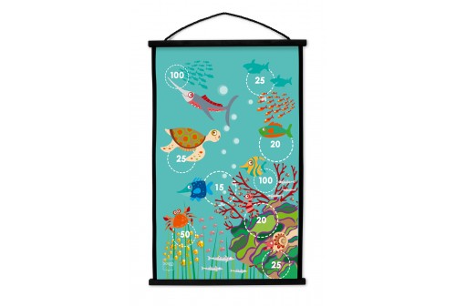 Jeu de fléchettes sous la mer