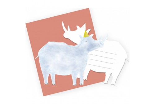 6 invitations rhinoceros