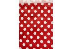 Pochettes en papier gris à pois rouge x 12