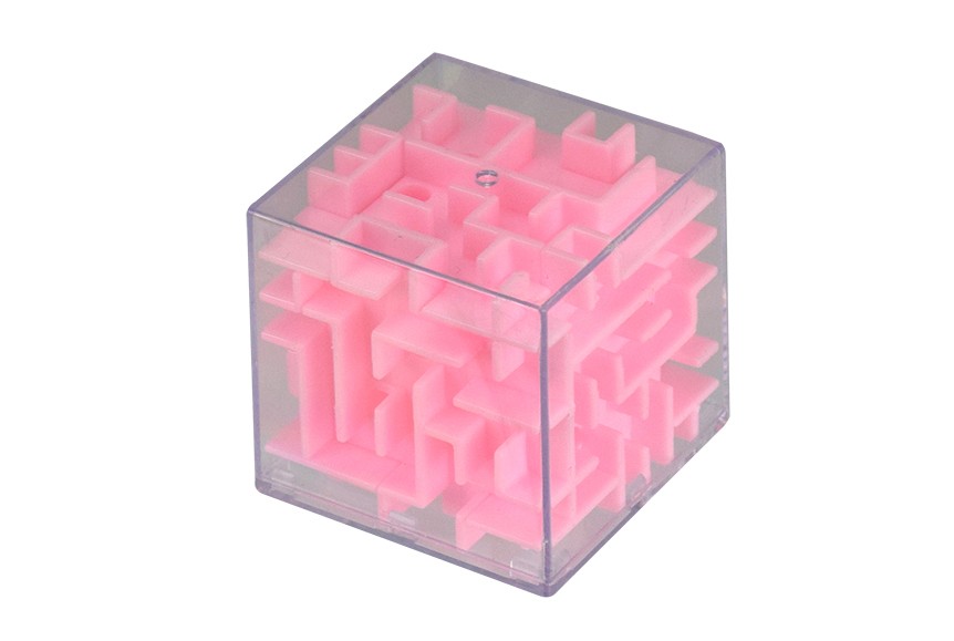 Cube de labyrinthe 3D à bille | Rose
