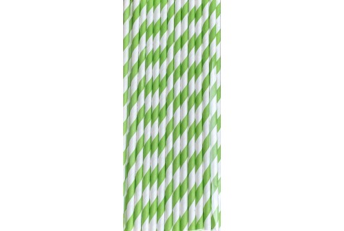 16 pailles vertes fluo