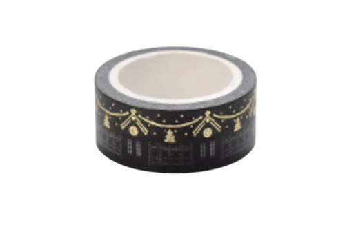 Masking tape Magie de Noël noir - or