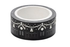 Masking tape Magie de Noël noir - argent