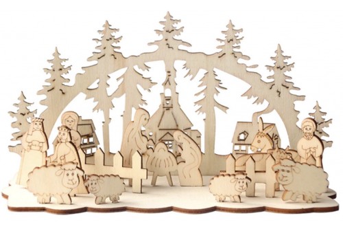 Crèche de Noël sous forme de puzzle en bois - NOEL