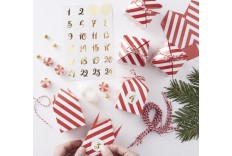 Calendrier Avent Noël rouge & Or DIY - Kit