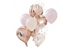 Set Ballons rose gold & rose