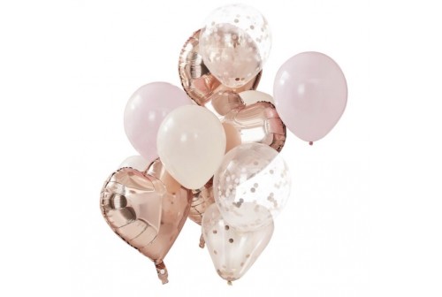 Set Ballons rose gold & rose