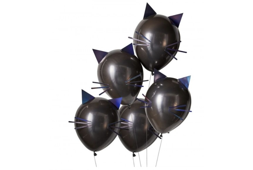 5 Ballons Latex Chat Noir Et Irridescent Oreilles Et Moustaches Diy 5 Ballons Latex Chat Noir Et Irridescent Oreilles Et Moustaches Diy
