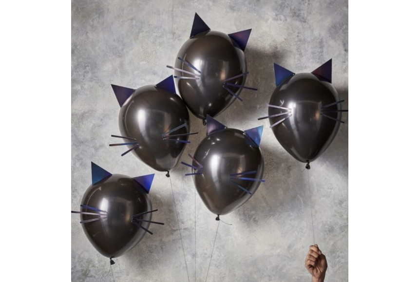 5 Ballons Latex Chat Noir Et Irridescent Oreilles Et Moustaches Diy 5 Ballons Latex Chat Noir Et Irridescent Oreilles Et Moustaches Diy